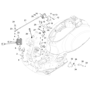 Spannungsregler - HS-Zündspule Vespa GTS 250 ie 2005-2016 (ohne ABS)