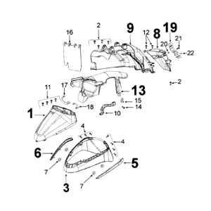 Spatborden Peugeot Django 125 Allure E3 2014-2017 CHOCOLATE (K2)