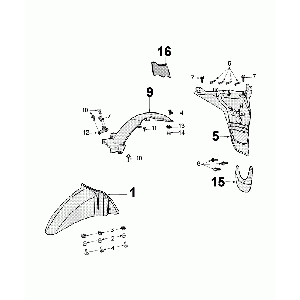 Schutzbleche Peugeot Tweet Evo Euro4 tiefschwarz (M7)