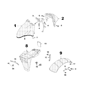 Schutzbleche Peugeot V-clic Rot
