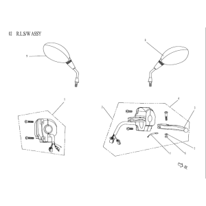 Spiegel Lenkerschalter AGM Venom weiß