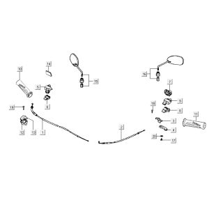 Spiegel-Lenkschalter Kymco Activ 4-Takt rot-schwarz