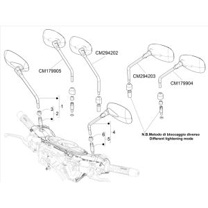 Spiegel Piaggio Beverly 300 IE ABS E4 2016 - 2020 (EMEA)