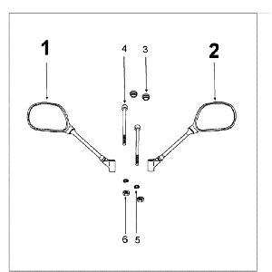 Spiegel Peugeot Kisbee RS Weiß