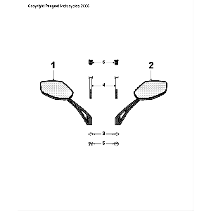 Spiegel Peugeot Speedfight 4 LC schwarz/blau