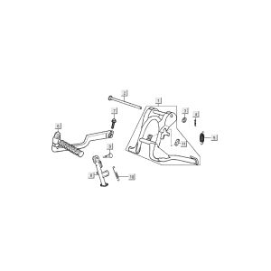 Ständer - Kickstarter Kymco Filly 4-Takt Silber
