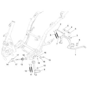 Rahmen- Hauptständer Piaggio New Fly 4-Takt 2-Ventil