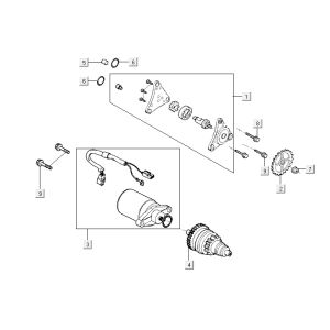 Starter bendix Kymco Super 8 4-Takt (2007-2009) orange