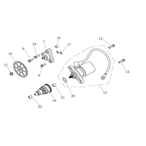 Starter bendix AGM Ape50 braun