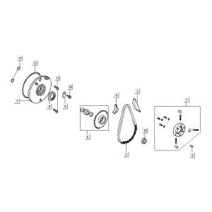 Start Übertragung Kymco Activ 4-Takt rot-schwarz