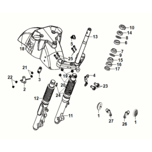 Lenkstimme - Vorderpolster Sym Fiddle IV 50 E5 Metallisch Hellbraun (BK-7C)