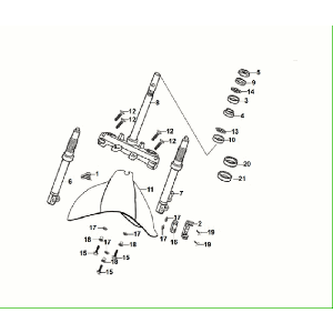 Vorderradgabel - Steuersatzkronenstück - Vorderradschutzblech Sym Fiddle ll Euro 5 Mattblau (BU-2154U)