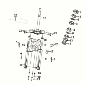 Lenkstimme - Vorderpolster Sym Symphony ST 50 E5 Schwarz (BK-7C)