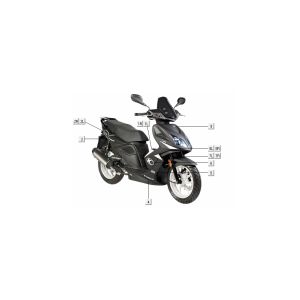 Aufkleber Decals Kymco Super8 4-Takt ab 2009 weiß