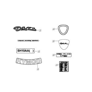 Aufkleber überträgt Kymco Dink LC 2-Takt Silber