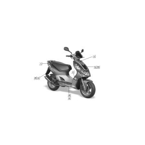Aufkleber-Transfers Kymco Super9 AC 2-Takt nm gelb - schwarz