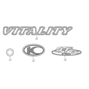 Aufkleber 1 Kymco Vitality 4t ac diamantschwarz