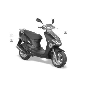 Aufkleber 2 Kymco Vitality 2t ac blau