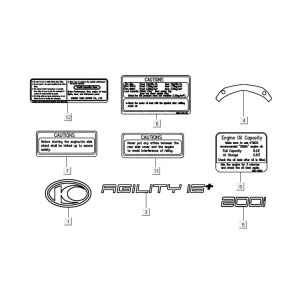 Aufkleber AGILITY 16+ 4T 200i Matt Metallic Hellblau