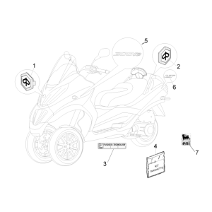 Decals und Decals Piaggio MP3 300LT Sport 2009-2014 Stern weiß €5,95