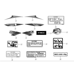 Aufkleber Kymco Agility FR 12" 4-Takt euro4 weiß