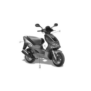 Aufkleber Kymco Super9 AC 2-Takt nm gelb - schwarz