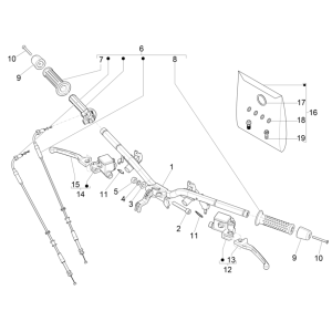 Lenkrad - Vespa GTS 125 4T E5 ABS 2021 (EMEA) Bremspumpen