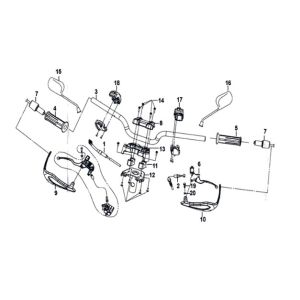 Stuurbocht - remhevels - kabels Sym Crox 50 E4 BLUE/GRAY (BU-300S/GY-7450U)