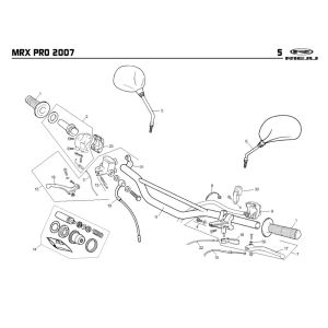 Lenkungsteile - Spiegel Rieju MRX pro Black-SRS 2008 2-Takt