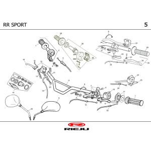 Lenkungsteile - Spiegel Rieju RR Sport schwarz 2004 2-Takt