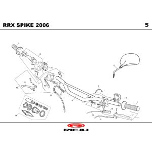 Lenkungsteile - Spiegel Rieju Spike-X schwarz 2006 2-Takt