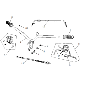 Lenkungsteile AGM Ape50 schwarz
