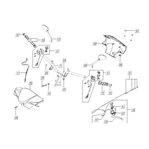 Lenkungsteile Kymco Agility 12' 4-Takt sportliches Blau