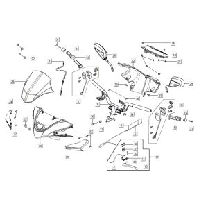 Lenkungsteile Kymco Agility 16'+ 4t mattes Metalic Silber
