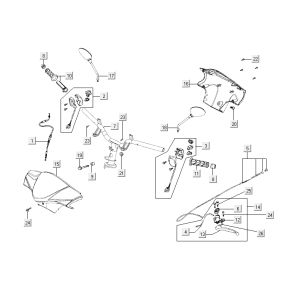 Lenkungsteile Kymco Agility Fat 12' 4-Takt Eiche Metallic
