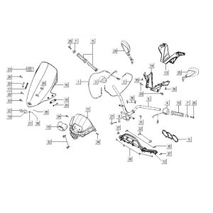 Lenkungsteile Kymco Downtown 300i weiß