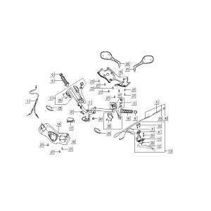 Lenkungsteile Kymco Super9 ac mit 2-Takt Sport blau