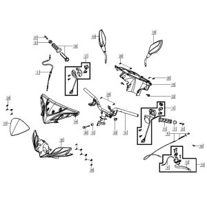 Lenkungsteile Kymco Super 8 Street 4-Takt rot