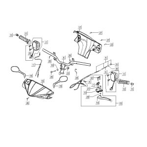 Lenkungsteile Kymco Vitality 4t AC Anthrazit