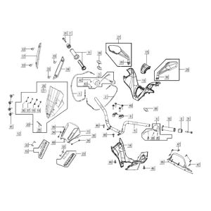 Lenkungsteile Kymco Xciting 400i Matt Schwarz