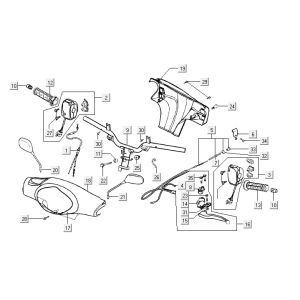 Lenkungsteile Kymco Yup 2t AC schwarz glänzend