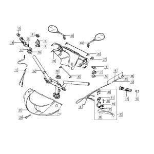Lenkungsteile Kymco ZX 2t Wechselstrom silber-orange