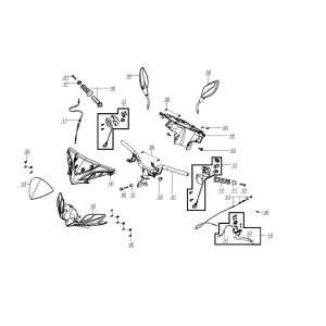 Lenkungsteile Kymco Super8 Street 50i E4 Mattgrau