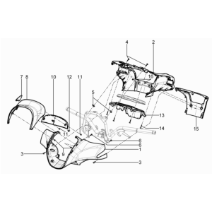 Stuurkappen Piaggio Beverly 125 RST 4V Euro 3 2010-2015