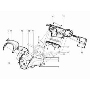 Lenkerkappen Piaggio Beverly 350 E3 Sport Touring 2013-2014 schwarz 90/B