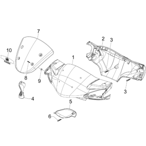 Lenkerdeckel Piaggio NRG Power DD 2007-2017 mattschwarz 80/B