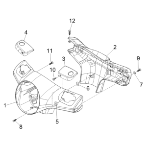 Lenkerabdeckungen Vespa GTS 250 ie 2005-2009 (mit ABS) grau stardust 760/A
