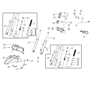Vorbaugabel Kymco People S 50i E4 Blau
