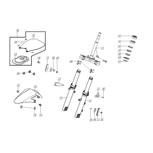 Vorbau vorne Kymco Super8 Street 50i E4 Matt Schwarz