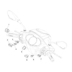 Piaggio Medley 125 4T IE ABS E4 2016-2019 Lenkschalter (EMEA)